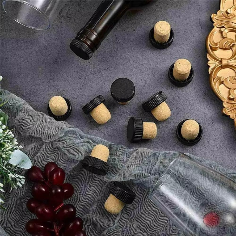 10PCS Vertical Anti-slip Groove Wine Bottle Cork T-Shape Bottle Plug Wine Bottle Stopper Preserving