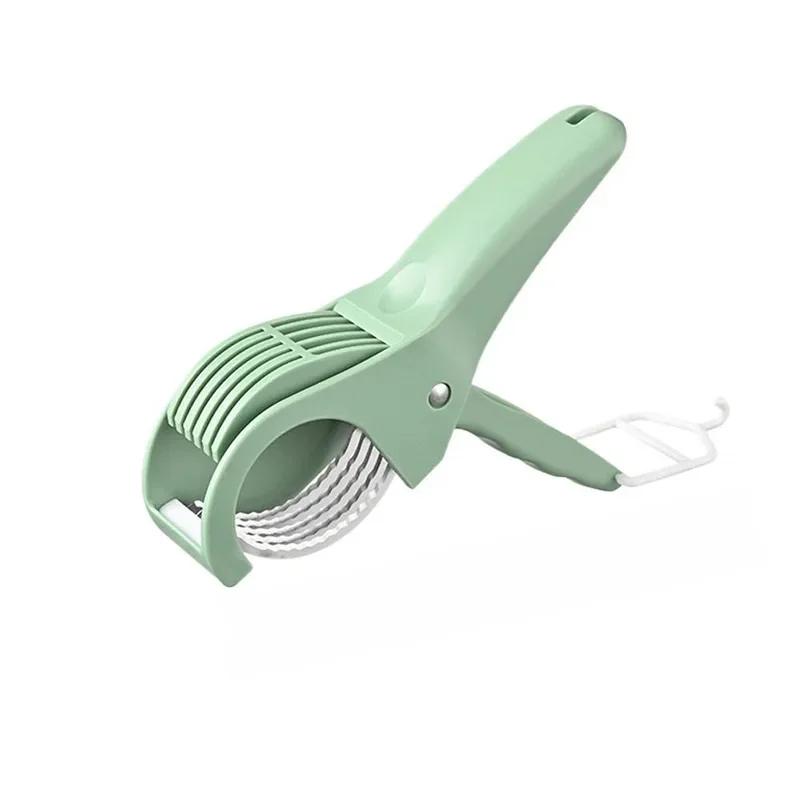 2 In 1 Portable Shredder Cutters Cucumber Banana Stainless Steel Slicer Vegetable Salad Fruit Slicer Ham Chopping Tools Peeler