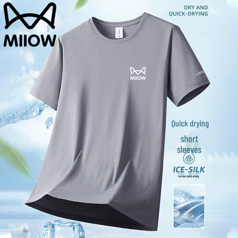 Men s Ice-Feel Quick-Dry Round Neck Short Sleeve T-Shirt L