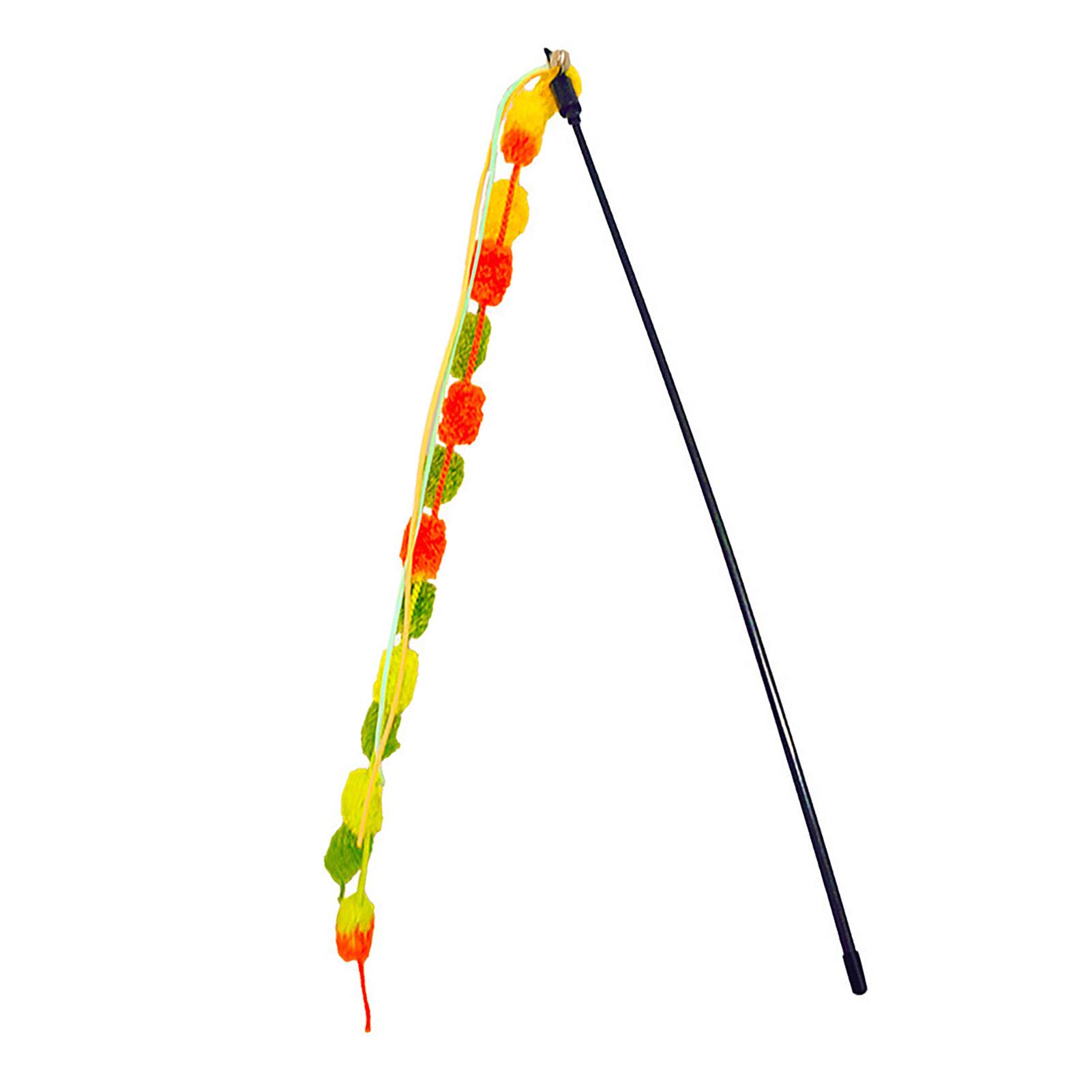 

Cat Wand Toys with Tassel Durable Bite Resistant Soft Interactive Cat Teaser Wand Toys with Bell for Kittens Small Cats