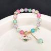 Sanrio Christmas Popcorn Crystal Beaded Bracelet - KT Cat & Kuromi Cartoon Design for Women, Perfect Gift for Besties