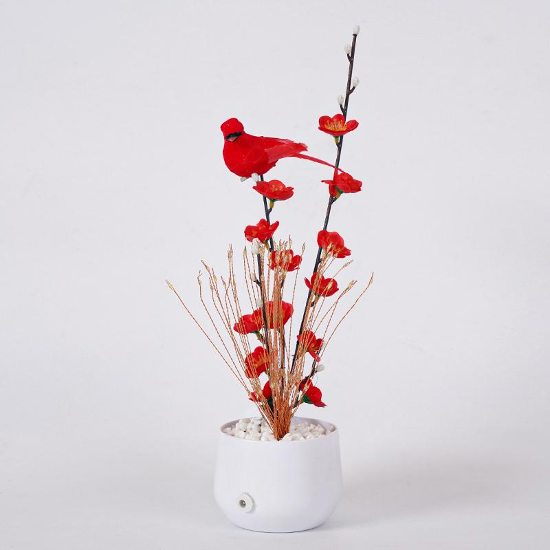 

LED Bird and Flower Tree Table Lamp, Lily Color Bird Potted Tree Lights, for Holiday Valentine S Mother Day Gifts Home Decor