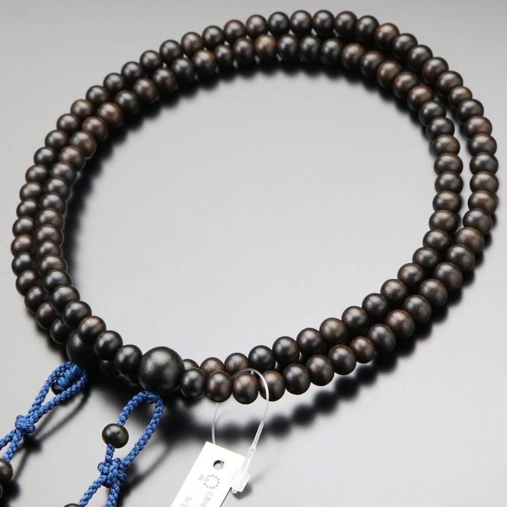 Shingon Buddhist Prayer Beads for Shakuni Striped Ebony Bon Tenbo Prayer Kyoto Prayer 108 Two Memorial Memorial Koyasan My Prayer Beads Bag Special