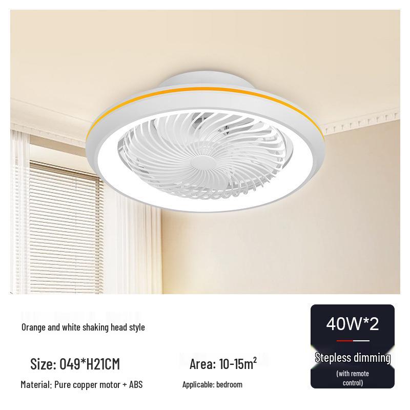 Smart Silent Ceiling Fan with 360° Rotating Light for Living Room or Bedroom