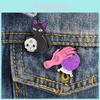 Broche de Esmalte Elegante Pins de Morte Com Poção Gato Caveira e Vela Para Halloween