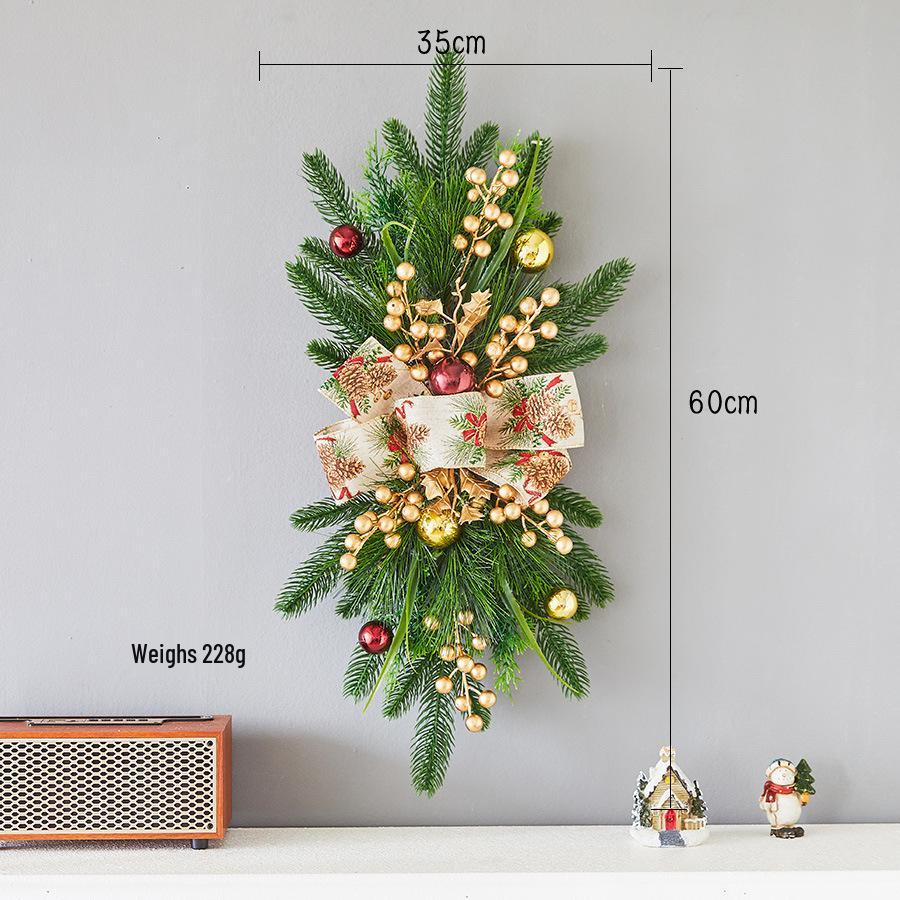 Weihnachtsszene Rattan Treppen- und Türhängekranz Ornament für Kamin, Einkaufszentrum, Hotel