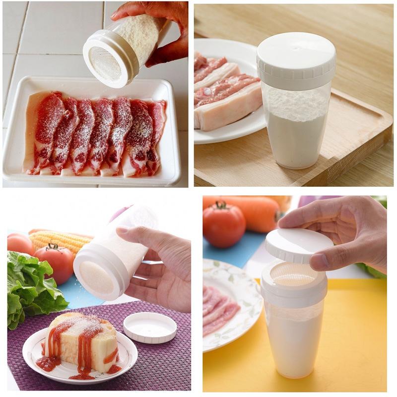 Puderzuckerstreuer Siebe Mehlspender mit Deckel Kakaopulver Streuer Mehlzylinder Sieb Küchen-Heimbackwerkzeuge