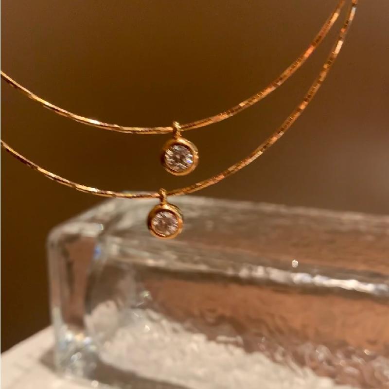 Sparkling Bubble Collar Necklace Plated 24K Gold Women'S Niche Fashion Light Luxury Exquisite Premium Versatile Pendant