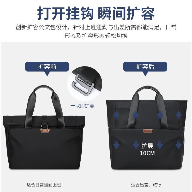 Briefcase Men's Handbag Lawyer's Office Computer Bag Canvas Shoulder Crossbody
