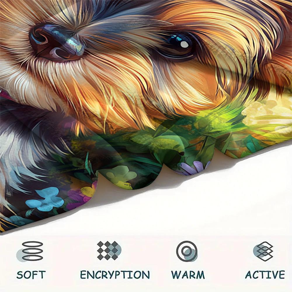 Dog Print Flannel Blanket, High quality Comfortable for All Seasons, Home Decor, Warmth and Comfort, Perfect for Christmas Gifts