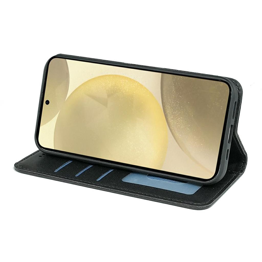 For Samsung Galaxy S26 Wallet Phone Case Checkered Pattern Imprint Leather Flip Cover with Wrist Strap