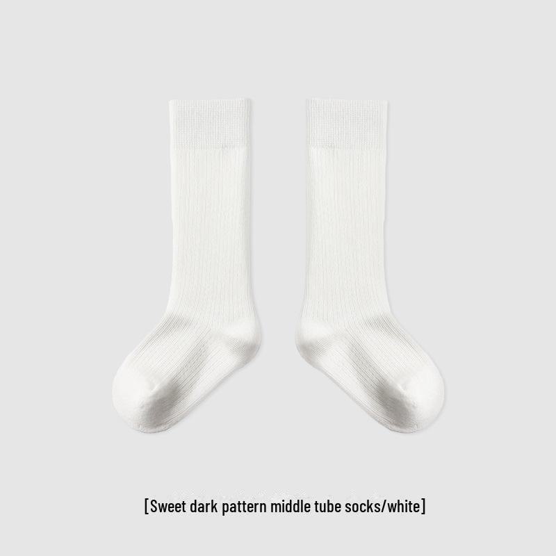 

Упаковка детских хлопковых носков средней длины - 24 пары, дышащие, однотонные, на весну и лето M (Foot Length 15-18cm) 3-5 years