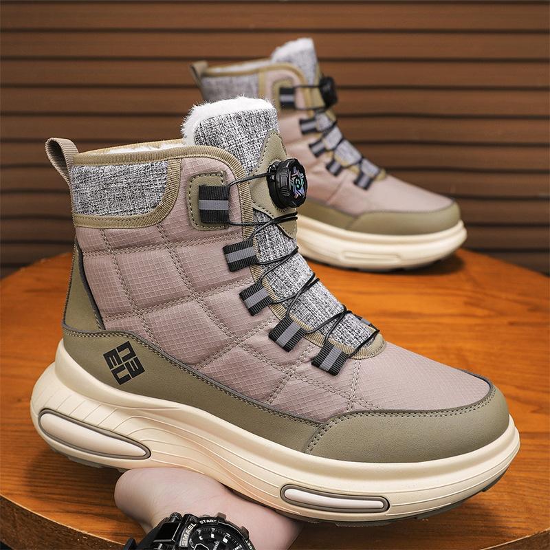 Men's Large Size Soft Elastic Winter Warm Cold Padded Snow Boots Non-slip Wear Outdoor Leisure Sports Mountaineering Cotton Boots