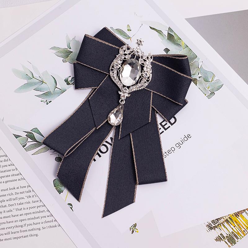 Japanese Art Style Dress Pin With Water Drill And Bow Knot For Adult Women