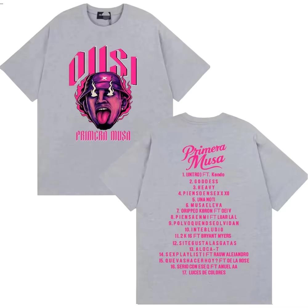 Rapper Omar Courtz Primera Musa Album Double Sided Graphic Tshirt Men Women Fashion Hip Hop Style Top Streetwear