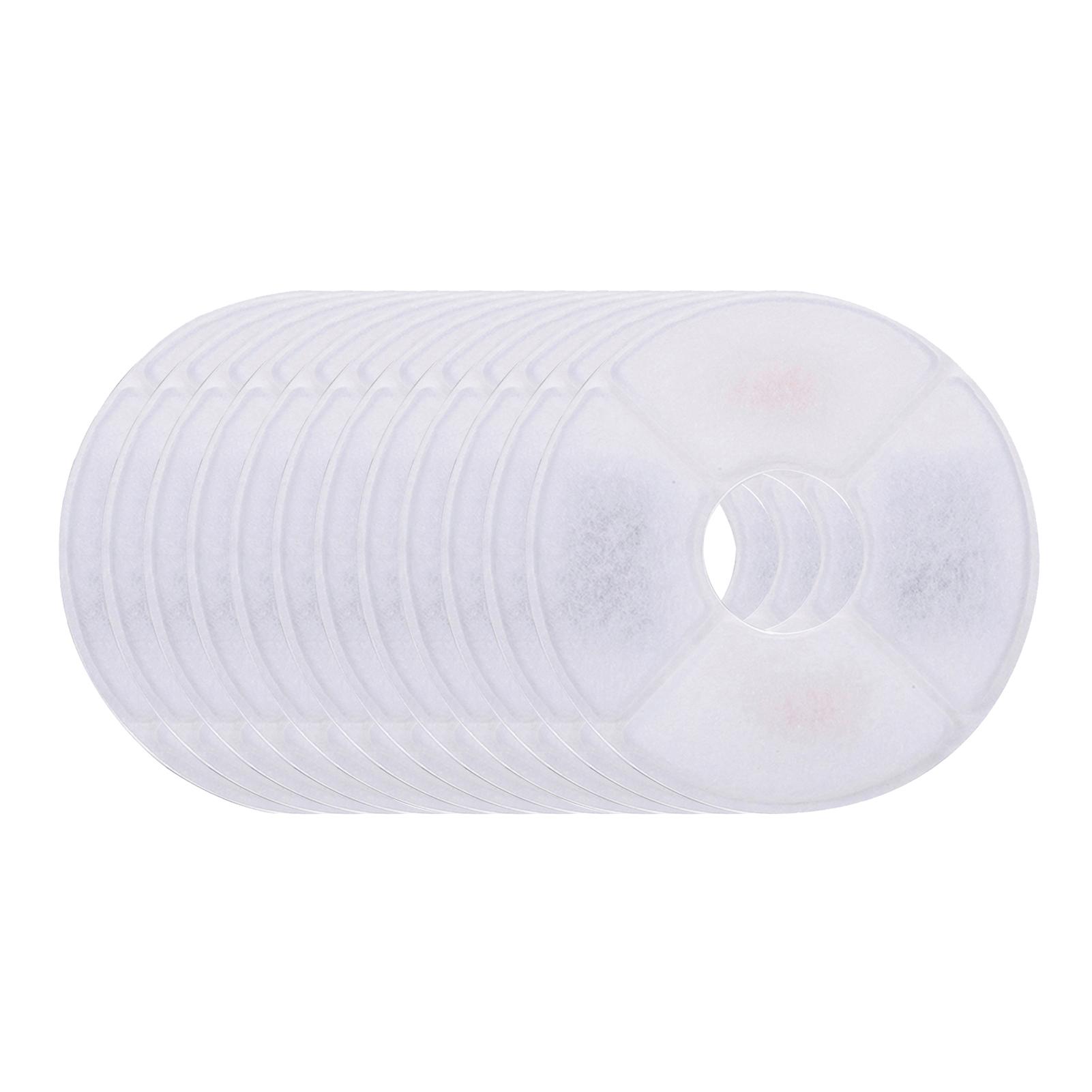 

12 шт. Фильтры для дозатора воды для домашних животных Фильтр из скорлупы кокоса Фильтр с активированным углем 4-слойная система фильтрации Round 12