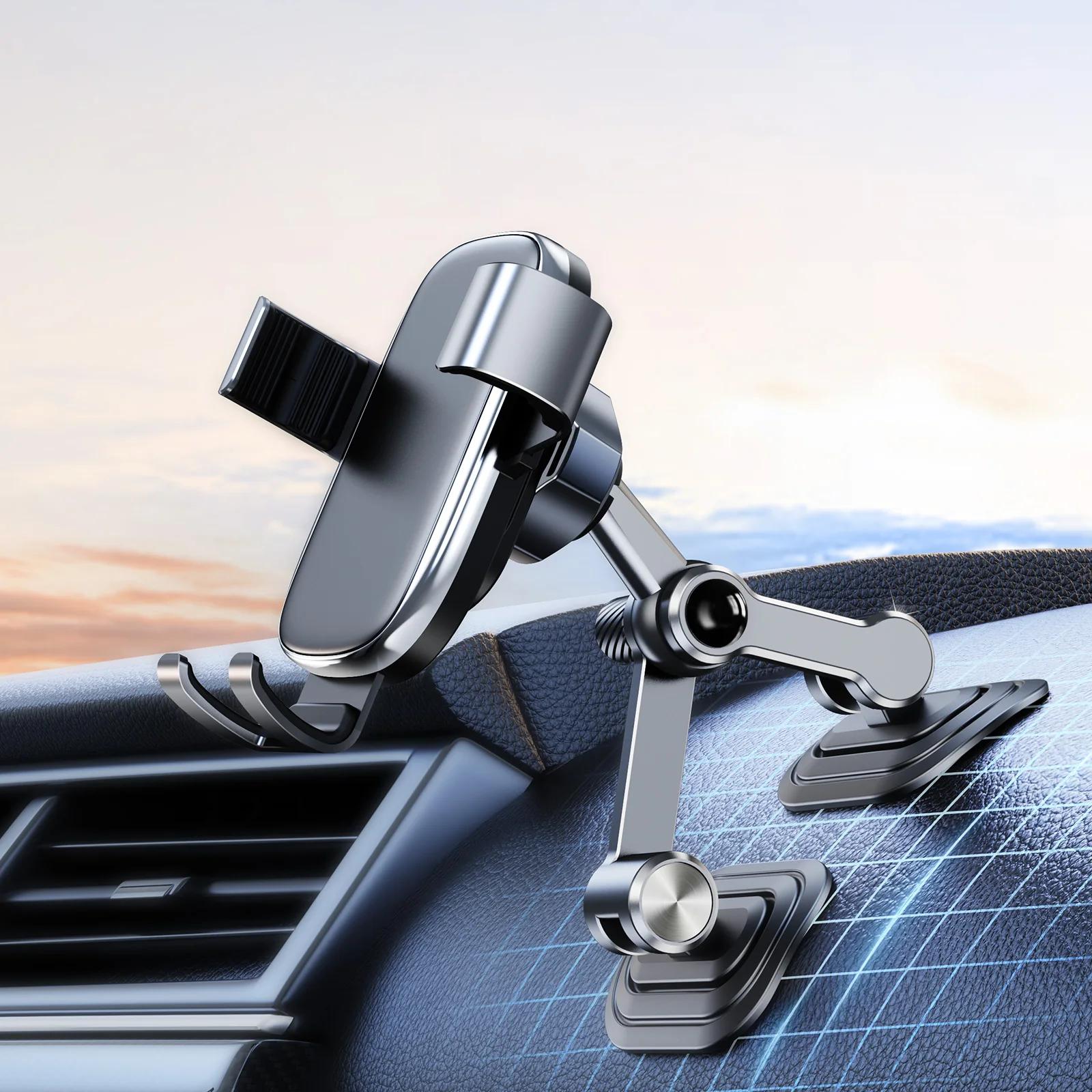 

Eary Gravity Car Phone Holder Stand Mount for Dashboard Aluminum Alloy Base With 360°Rotate Fit for Samsung iPhone 4.7-7.2 inch чорний