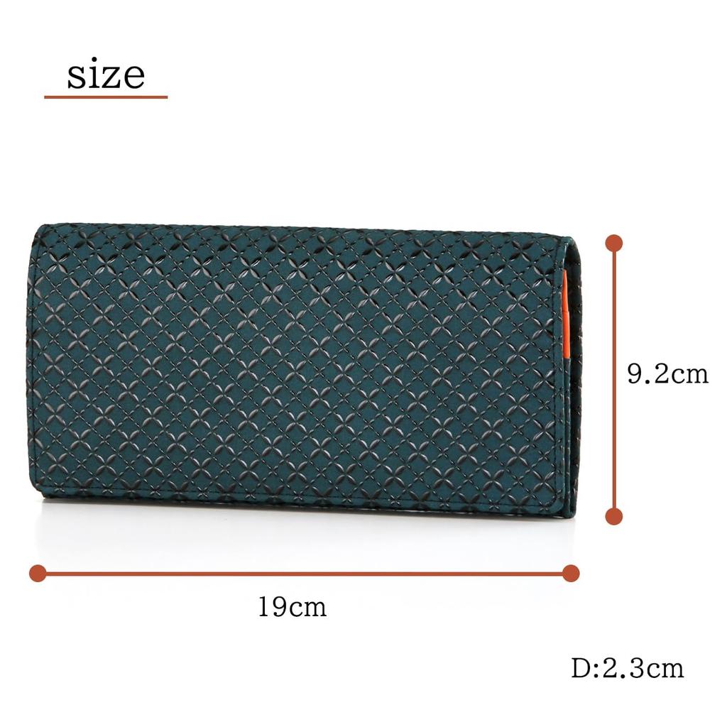 [Inden-ya] Inden HISOCA Hisoka Traditional Craft Koshu Inden Deerskin Lacquer Original Brand Wallet GreenBlack Lacquer Shippo Pattern [No.9408]