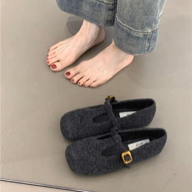 Fashion Autumn Women Flats Fashion Round Toe Slip On Ladies Elegant Mary Jane Shoes Soft Flat Heel Outdoor Dress Ballerin Shoes New Shoe