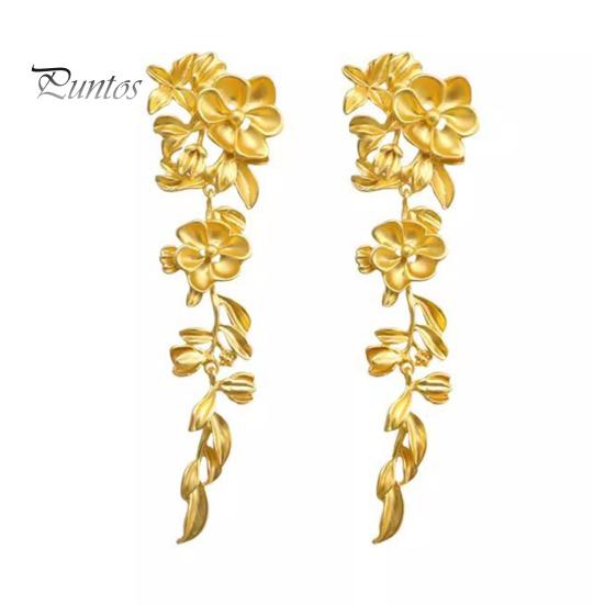 

1 пара женских сережек с кисточками и цветком, длинные золотые серьги для выпускного вечера, торжественная вечеринка, преувеличенные стильные украшения для ушей знаменитой актрисы золотистый