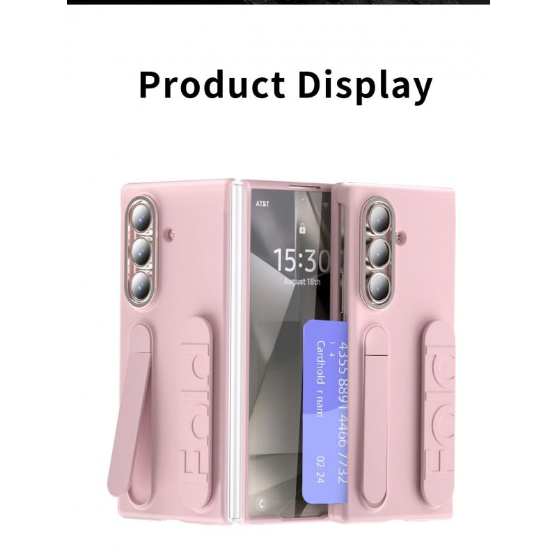 Ultra Thin Magnetic Stand Phone Case With Wrist Strap Galaxy Z Fold8 Fold7 Fold6 Fold5 Compatible PC Shell Screen