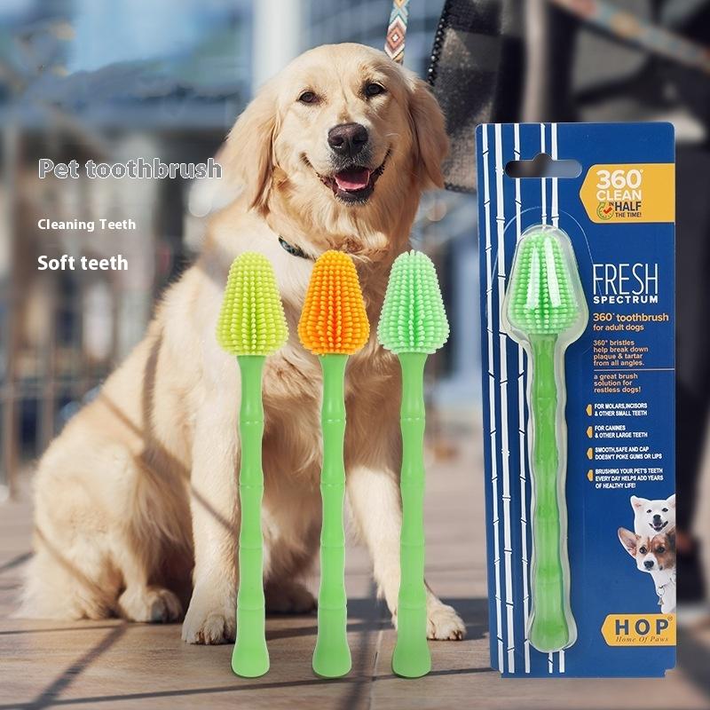 Pet 360Degree Toothbrush Cat And Dog Oral Cleaning Universal Teeth Cleaning Prevention Of Calculus Soft Silicone Pet Cleaning Supplie