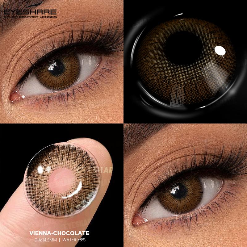 EYESHARE Blue Colored Contact Lenses Natural Brown Eye Makeup Contacts Grey Color Lens Korean Softlens Yearly Cosmetics for Women