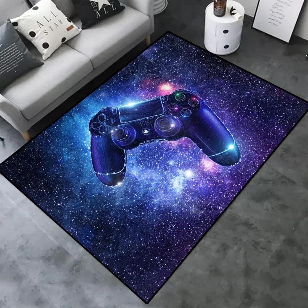 3D Game Controller Gamer Gaming Pattern Area Rugs Bedroom Non-Slip Gaming Gamepad Carpet Floor Mat Decor for Living Room Doormat