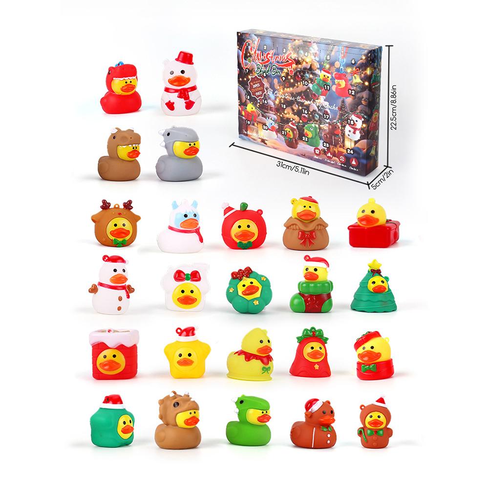 Advents Calendar For Kids Ducks Themed 24pcs Water Play Decor Toy For Holiday Party Centerpiece