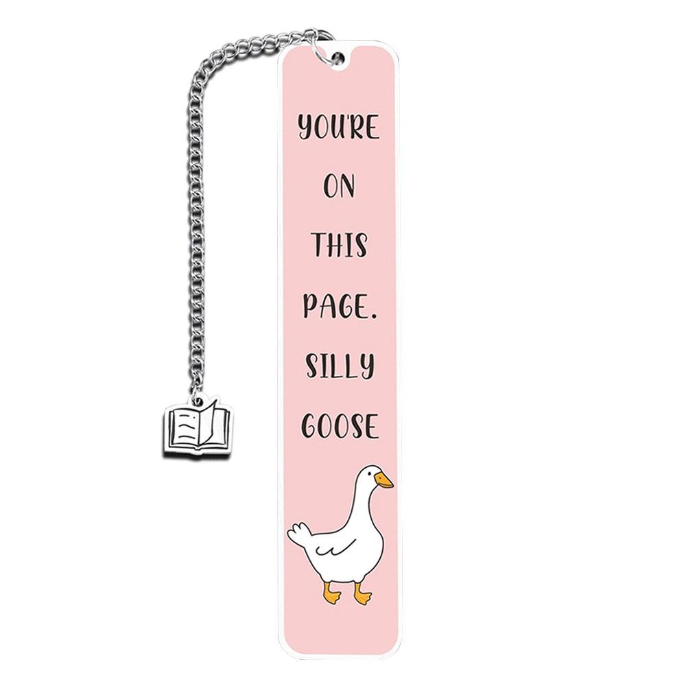 

Stationery Book Reading Marker Stainless Steel Book Page Marker Stupid Goose Bookmarks Reading розовый