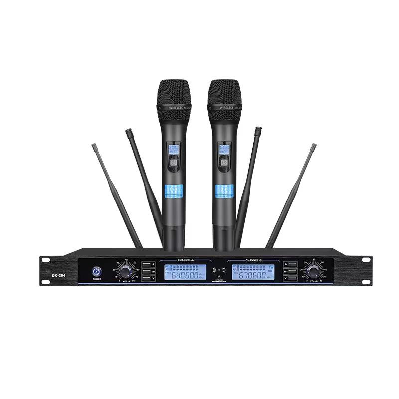 Wireless Professional Microphone Set with Anti-Howling for Karaoke, Meetings, and Performances