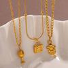 Exquisite and compact DIY mini bag pendant accessories stainless steel plated 18K gold daily versatile pendant accessories