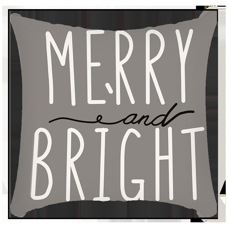 New Christmas pillowcase Linen Print Christmas Tree House Decoration Festive Pillowcase