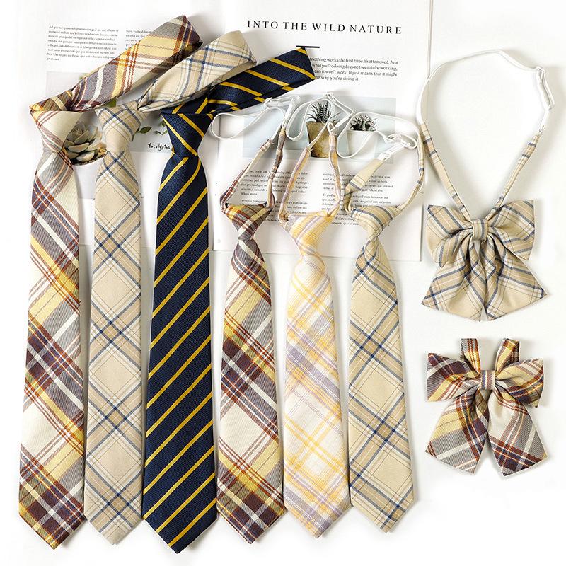 

Preppy Style Brown and Yellow No-Tie Bow for Women s Shirts