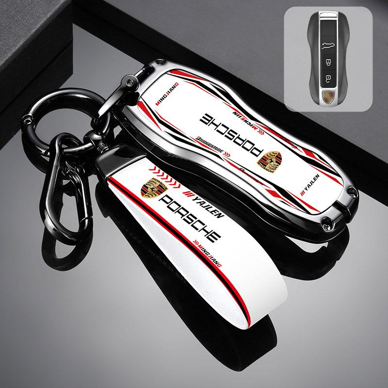 Coque de protection pour clé de voiture en alliage de zinc pour Porsche Panamera Spyder Carrera Macan Boxster Cayman Cayenne 911 718 981 991 Accessoires