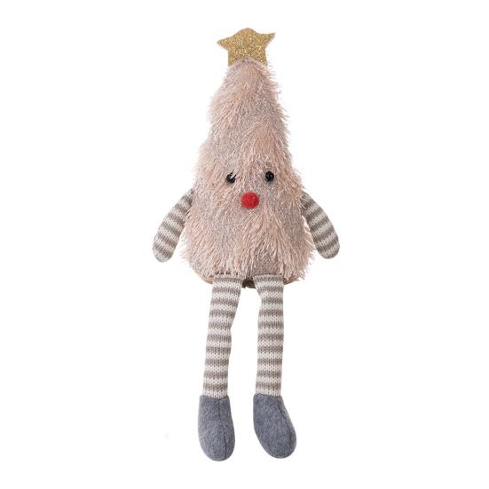 Christmas Gnome Decoration Fluffy Christmas Tree Doll with Glitter Star Topper Plush Elf Table Centerpiece for Hotel Mall Window Holiday Decor
