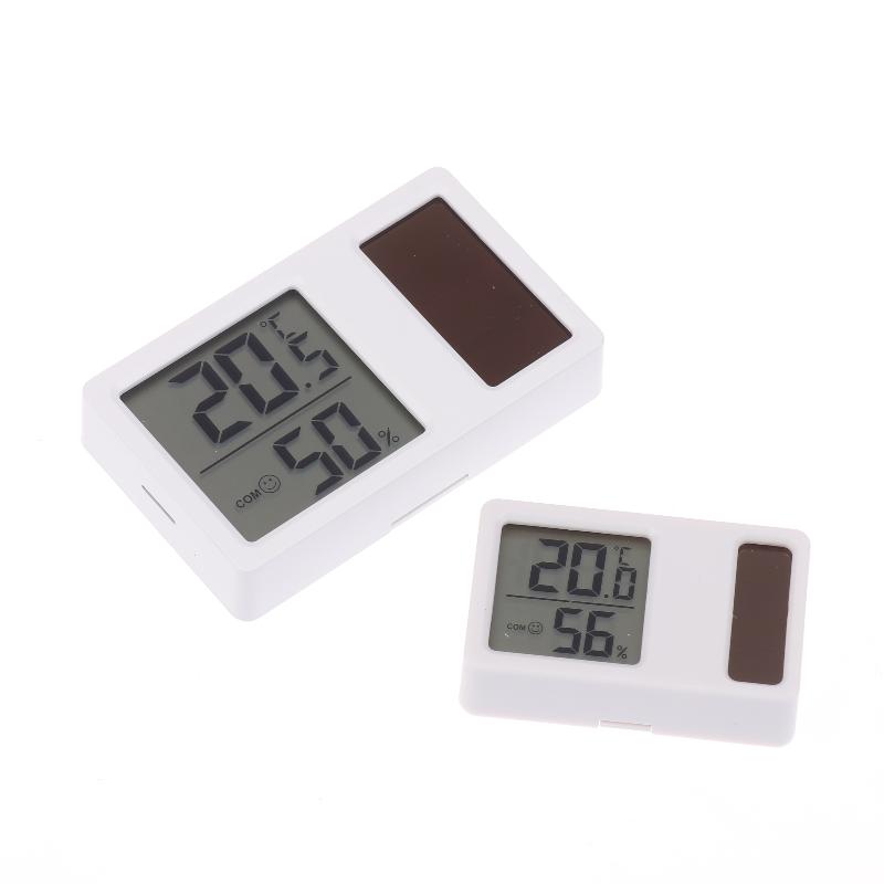Solar Powered Thermometers Mini High Accuracy Digital Temperature Humidity Portable Measurement Meter Gauge Hygrometer