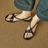 Krazing Pot Cow Skin Thick Med Heels Peep Toe Summer Size 42 Brand Shoes Concise Design Gladiator Elegant Women Sandals