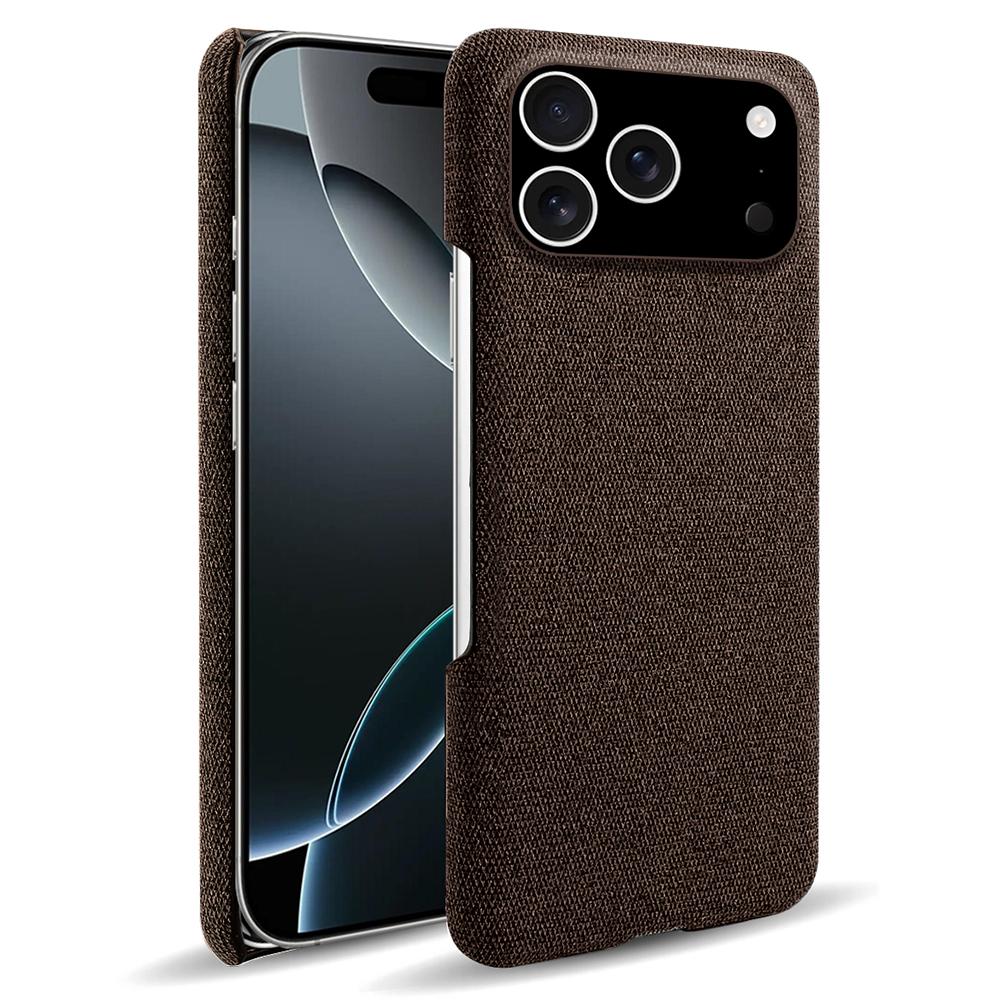 For iPhone 17 Pro Phone Case Cloth Texture Anti-Scratch Protective PC Back Cover