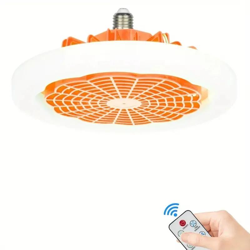 Ceiling Fans With Remote Control and Light LED Lamp Fan E27 Converter Base Smart Silent Ceiling Fans For Bedroom Living Room