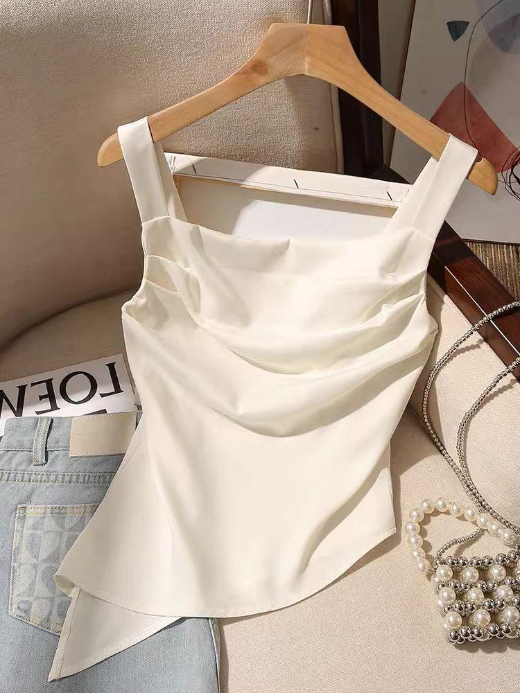 French Irregular Spaghetti Strap Slim-Fit Tank Top - Sexy Cross-Border Southeast Asia, Euro & American Style