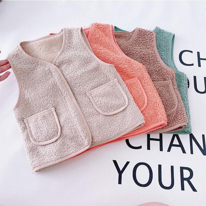 Kids' Lambswool Fleece Vest for Boys & Girls - Warm, Double-Sided for Indoor/Outdoor, Autumn/Winter, Sizes Infant to Medium.