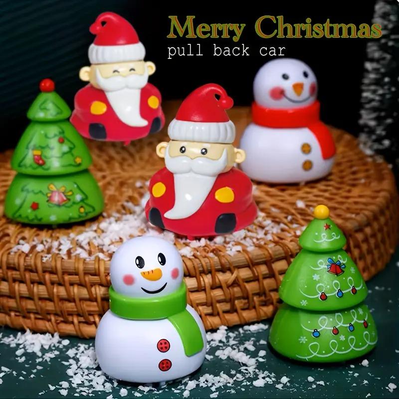 Christmas Pull Back Car Toys Santa Snowman Tree Shapes Stocking Stuffers Party Games for Kids