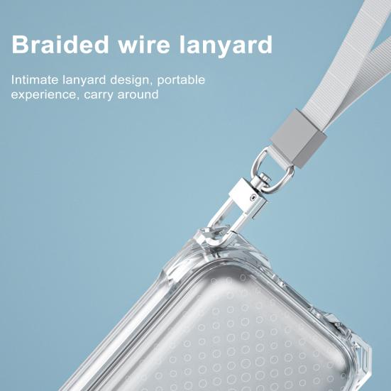 Battery Holder Portable Battery Case with Carabiner Shockproof Protective Cover for Apple Headset Power Pack Power Cord Holder Case