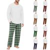 Men's Long Sleeve Pajama Set for Home Sleepwear Wear