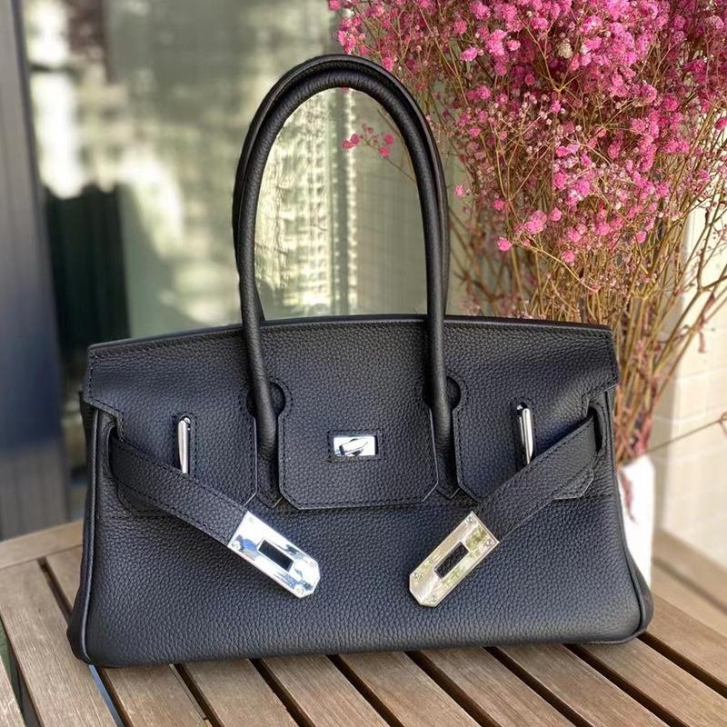 

Новая сумка Togo Top Layer Cowhide Platinum, сумка с атмосферной текстурой, женская сумка через плечо из натуральной кожи 30x12x16cm чёрный