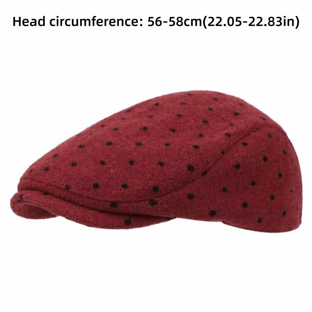 Retro Forward Hat Polka Dot Painter Beret Elegant Newsboy Cap Autumn Winter Wear