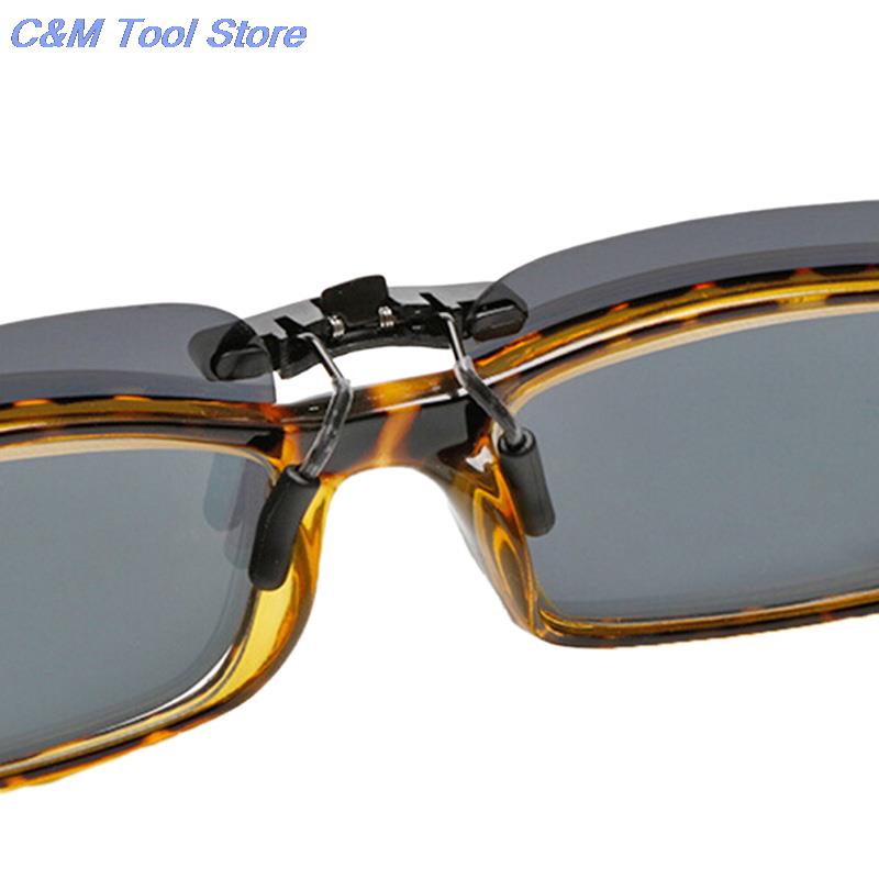 New 1pc Unisex Polarized Clip On Driving Glasses Sunglasses Day Vision UV400 Lens Driving Night Vision Riding Sunglasses Clip