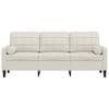3 Seater Sofa with Decorative Cushions Cream 180 Cm Velvet