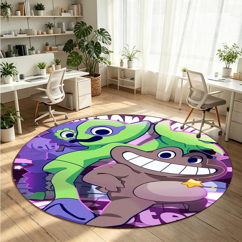 Garten of Banban Printed Round Crystal Velvet Rug Soft Non Slip Floor Carpet For Bedroom Holiday Gift